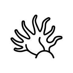 Obraz premium Realistic Line Art of a Sea Anemone, icon, vector 