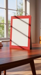 Magazine cover mockup on retro table