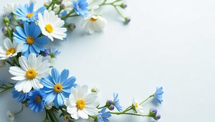 Delicate blue and white flower crown, woven with wildflowers , elegance, head wreath