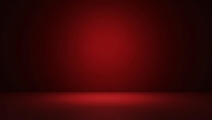 Elegant scarlet gradient background illuminated stage for product presentation