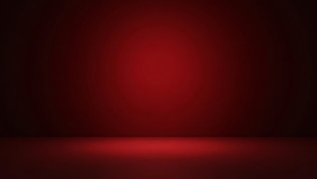 Elegant scarlet gradient background illuminated stage for product presentation