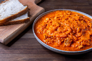 Traditional Hungarian Cabbage stew a la Szekely or Szekely goulash