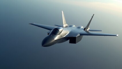 Fighter jet soars high in sky, a symbol of technological advancement