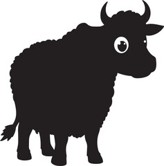 Cute Cartoon Cow Vector, Minimalist Farm Animal Illustration