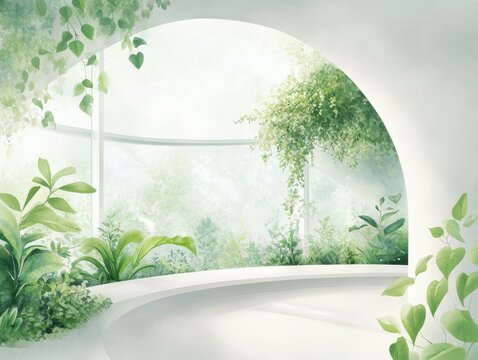 Modern indoor garden room with soft natural light
