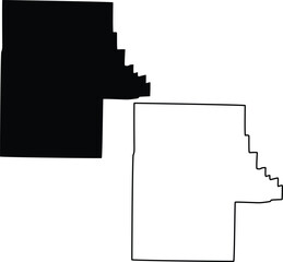 Map of Shannon County Missouri USA Silhouette Flat And Outline Design
