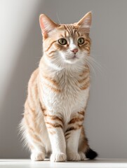 Obraz premium Portrait cat close up shot on white background