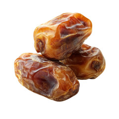 Dried dates fruits arranged on a Transparent background showcasing natural sweetness and texture, Dried dates fruits isolated on PNG background