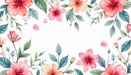 Fototapeta premium Delicate watercolor floral pattern, perfect for spring events , flower design, spring
