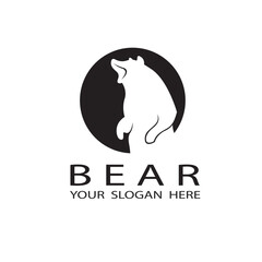 black icon of bear silhouette isolated on white background