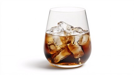 Crisp Glass of Cold Brew Coffee with Ice Cubes
