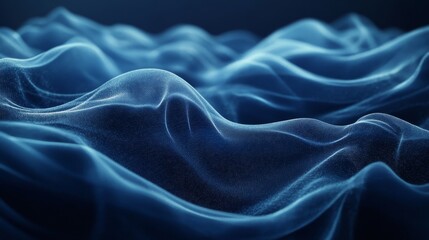Obraz premium Abstract digital design of flowing, deep blue shapes.