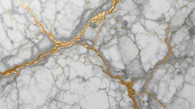 Marble surface with gold veins