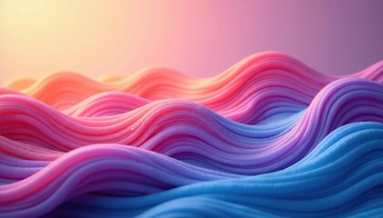 Interlocking flowing waves, subtle color gradient, art, interior