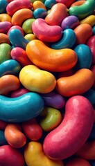 Abstract bean shapes, colorful, various sizes and forms, texture elements, bean background, abstract beans