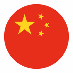 China Rounded flag icon on white background