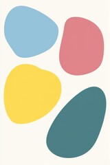 Fototapeta premium Abstract colorful shapes with organic and minimalistic artistic appearance