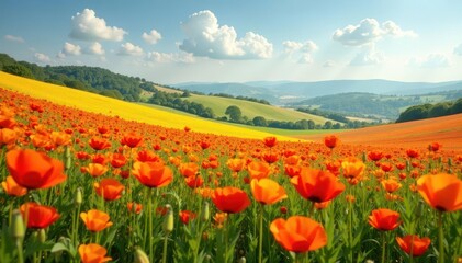 Golden Poppies Blanket Rolling Hills