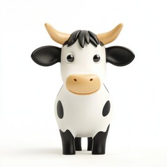 Cute cartoon cow figurine against a plain white background.