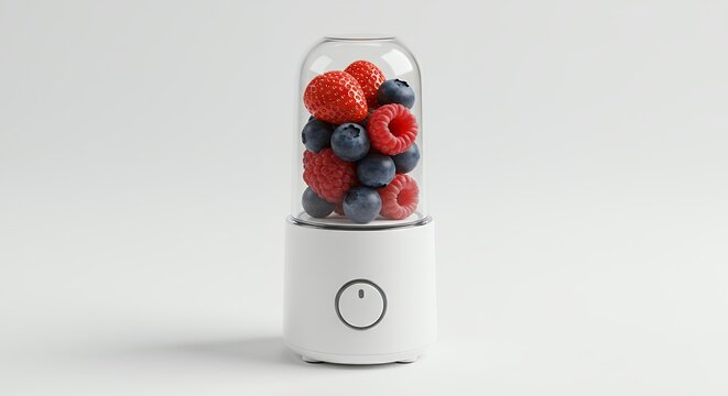 Portable blender with fresh berries
