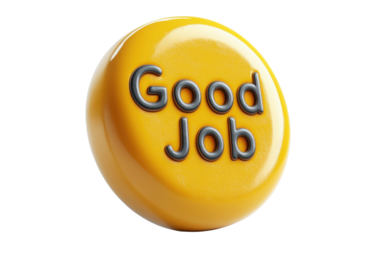 Bright yellow ball with motivational message displayed in three-dimensional style emphasizing celebration and achievement