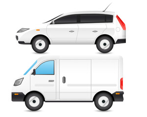 White SUV and Small Delivery Van