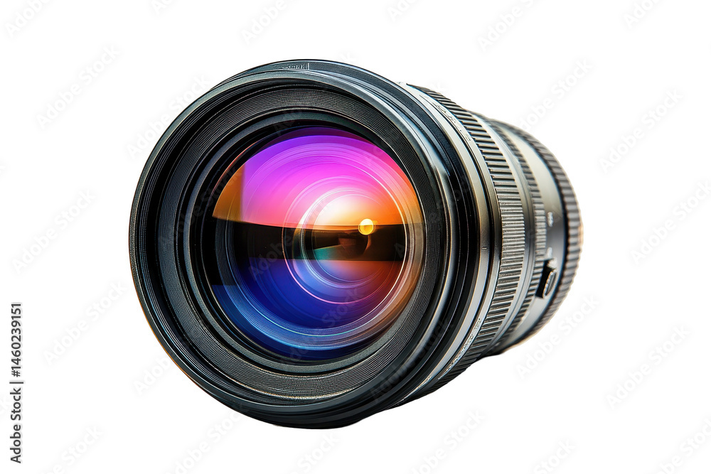 Poster high-quality transparent png representation of a professional camera lens showcasing detailed optica