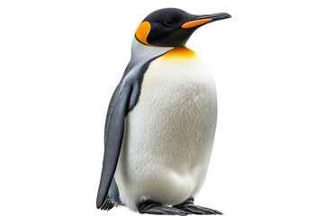 Naklejka premium Brightly colored king penguin standing upright in a natural pose with a transparent background for easy integration into various designs and projects