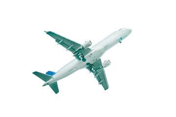 Passenger plane taking off isolated