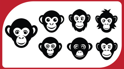 Monkey head silhouette illustration