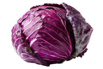 Obraz premium Vibrant red cabbage vegetable isolated on studio shot raw eat food diet on transparent background