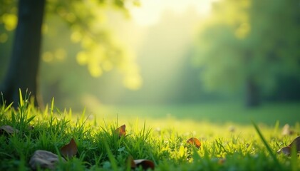 Subtle gradient blends into blurred natural scene, forest, tone, environment