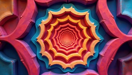 Symmetrical overlapping circles creating optical illusion, abstract, clean, minimal