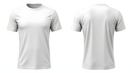Blank White T-Shirt Mockup - Front And Back View illustra.Generated with AI