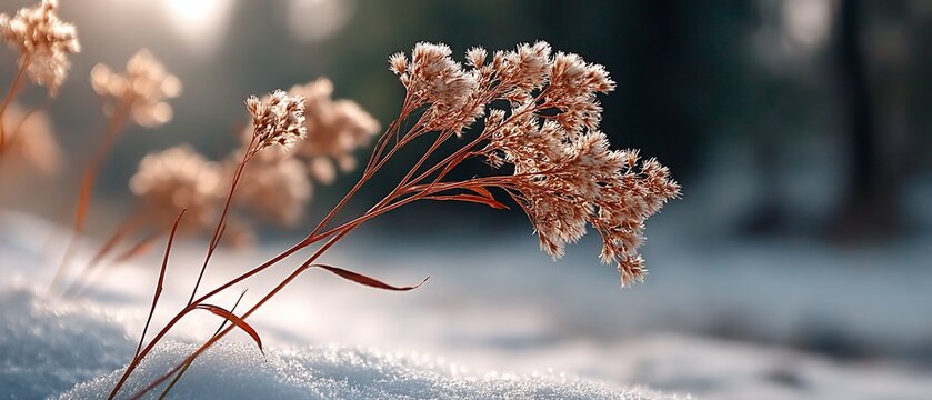 Golden blooms pierce winters icy embrace