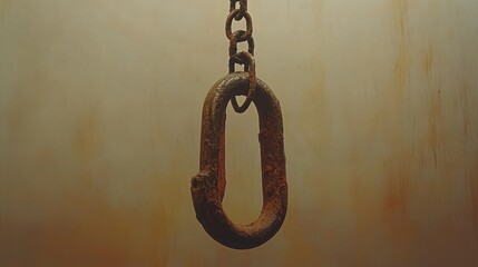 Rusty chain link hook hanging