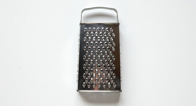 Metal grater on white background