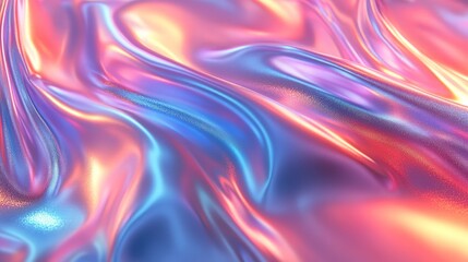 Fototapeta premium Dynamic, iridescent fabric folds with vibrant hues.