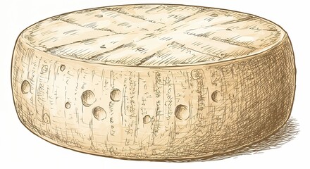 Round cheese illustration