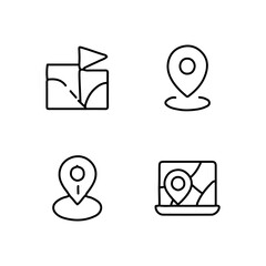 vector illustration of elements with location symbols	