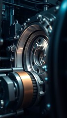 close up view of a machine that is spinning