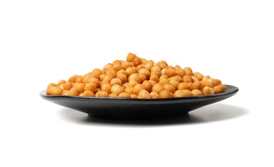 Small pastry balls, fried crispy wheat soup pearls, salad egg puffs or choux pastry