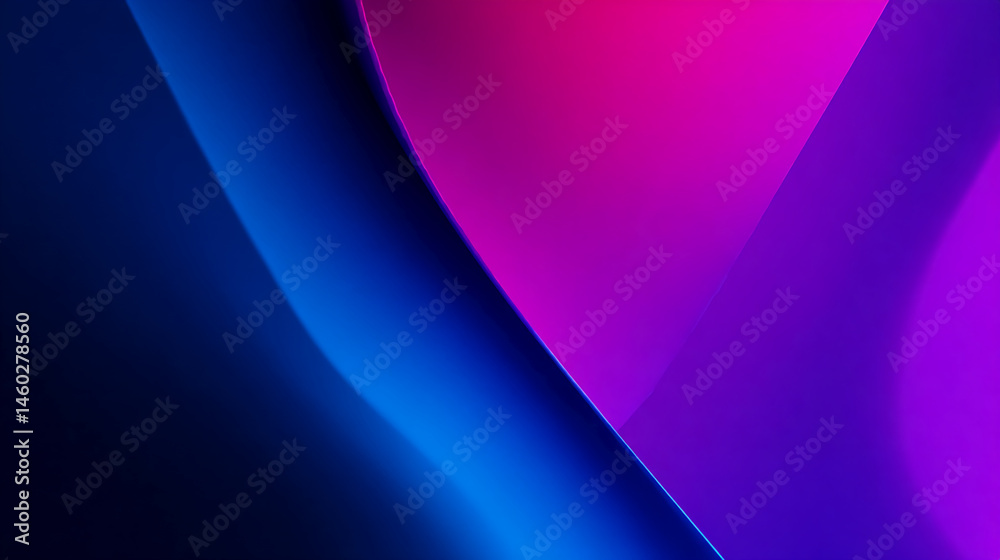 Poster abstract image with blue, purple, and pink gradient hues creating smooth color transitions, showcasi