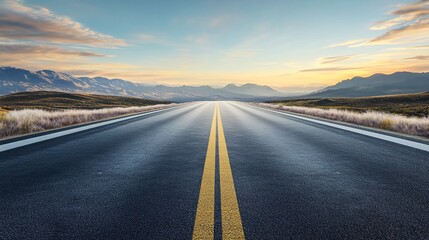 Naklejka premium Futuristic Highway Road Surrounded by Vast Digital Space Background