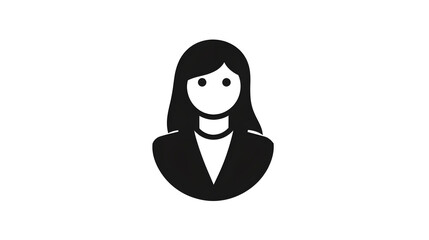 Obraz premium Minimalist Female Avatar Icon for Professional Business Profile