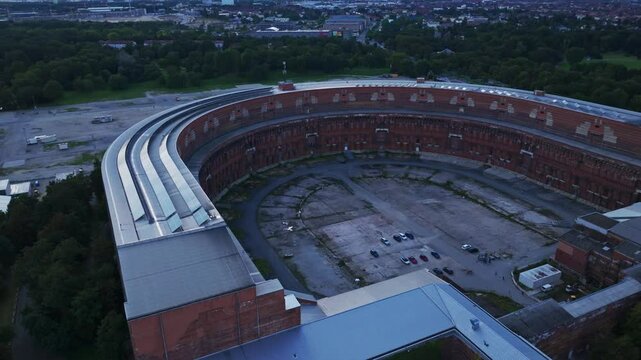 Aerial view of the Kongresshalle in Nuremberg, Germany.