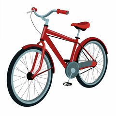 Obraz premium Sports red bicycle.Sport bike. Bicycle for a quick ride. Active way of life.Isolated vector illustration on white background.Side view