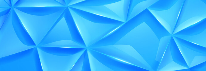 Fototapeta premium Abstract geometric blue vector illustration featuring interconnected polygons and triangles with smooth gradients and sharp edges, creating a futuristic and dynamic design.