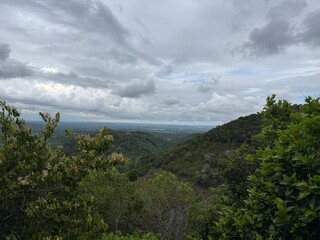 Landscape of clouds over the mountains. Dominican Republic