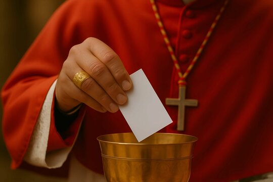 Cardinal voting fot the new pope in the conclave